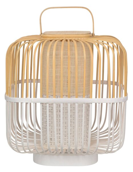 Stolové Lampa Forestier, Bamboo Square M, Biela, Obývacia izba, Bambus, Dizajnový