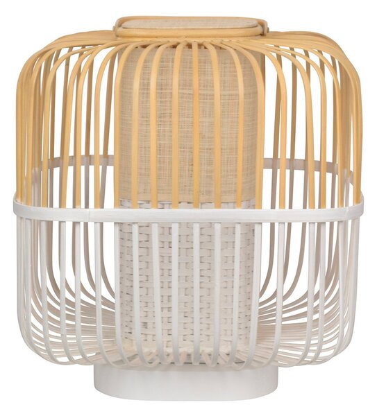 Stolové Lampa Forestier, Bamboo Square M, Biela, Obývacia izba, Bambus, Dizajnový