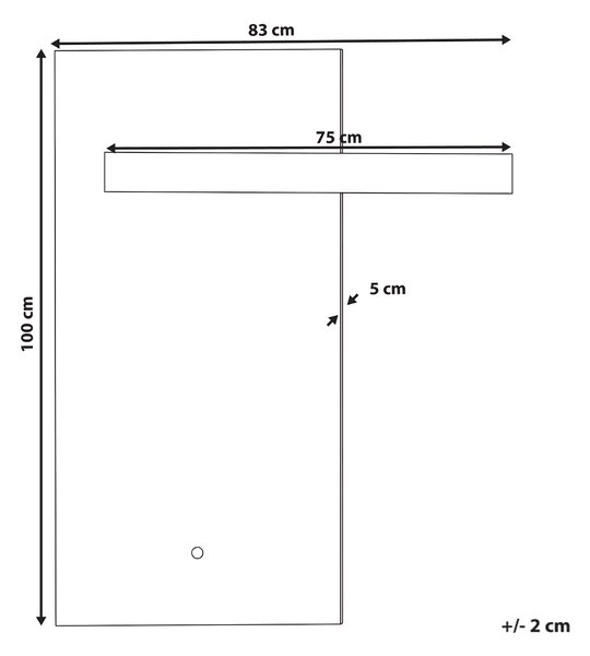 Nástenné závesné zrkadlo s LED osvetlením strieborné obdĺžnikový tvar 50 x 100 cm moderný štýl kúpeľňa spálňa