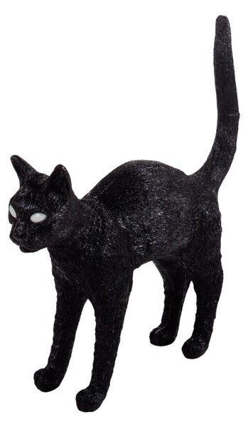 Stolové Lampa SELETTI, Jobby The Cat, stmievateľné, Čierna, Obývacia izba, Plast, Dizajnový