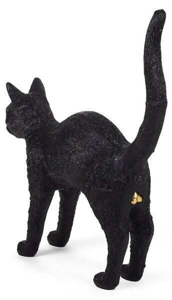 Stolové Lampa SELETTI, Jobby The Cat, stmievateľné, Čierna, Obývacia izba, Plast, Dizajnový