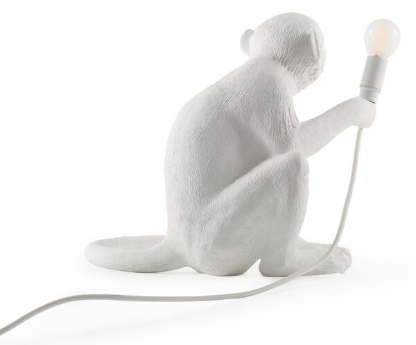 Stolové Lampa SELETTI, Monkey Lamp, Biela, Obývacia izba, Plast, Dizajnový