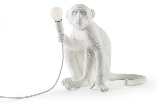 Stolové Lampa SELETTI, Monkey Lamp, Biela, Obývacia izba, Plast, Dizajnový