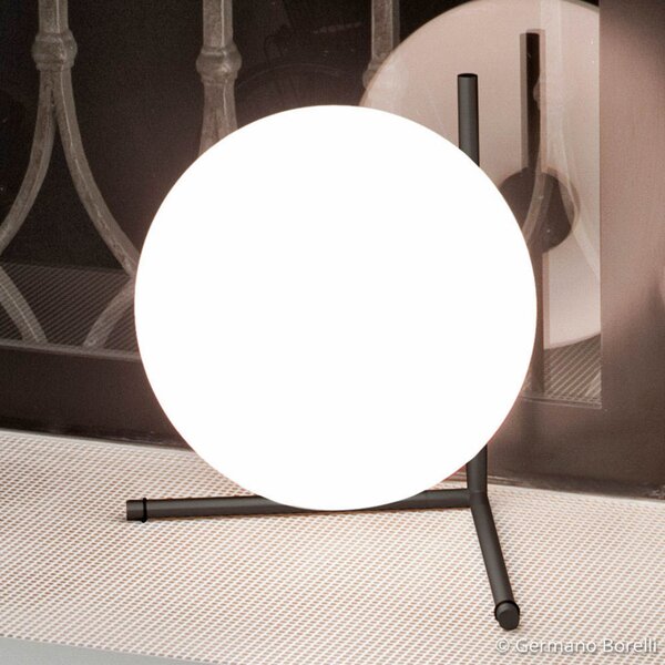 Stolové Lampa FLOS, IC T2, stmievateľné, Čierna, Obývacia izba, Sklo, Dizajnový