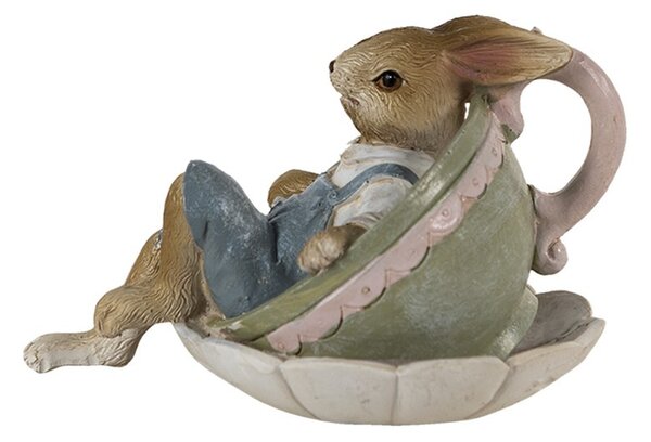 Dekorácia Zajačik v šálke - 11*8*7 cm - Clayre & Eef