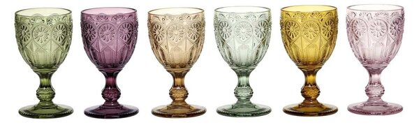 Sada 6ks farebných pohárov na víno Saint-Émilion zúžené - Ø8*15cm / 230ml - Chic Antique