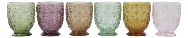 Set 6ks farebných pohárov na vodu Saint-Émilion - Ø 8*10 cm / 250ml - Chic Antique