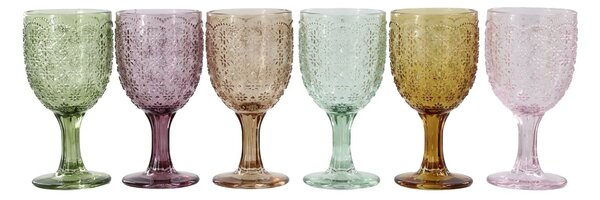 Set 6ks farebných pohárov na víno Saint-Émilion - Ø 7,5*16 cm / 250ml - Chic Antique