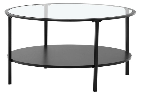 KONDELA Konferenčný stolík, čierna/sklo/kov, PARLAN