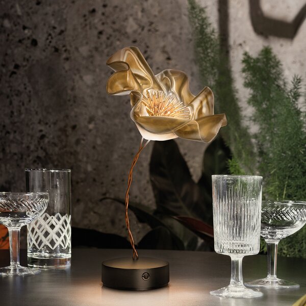 Stolové Lampa Slamp, LaFleur, stmievateľné, Zlatá / Mosadz, Obývacia izba, Plast, Dizajnový