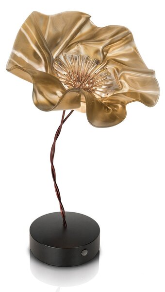 Stolové Lampa Slamp, LaFleur, stmievateľné, Zlatá / Mosadz, Obývacia izba, Plast, Dizajnový