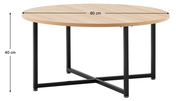 KONDELA Konferenčný stolík, dub/čierna, SAFRON