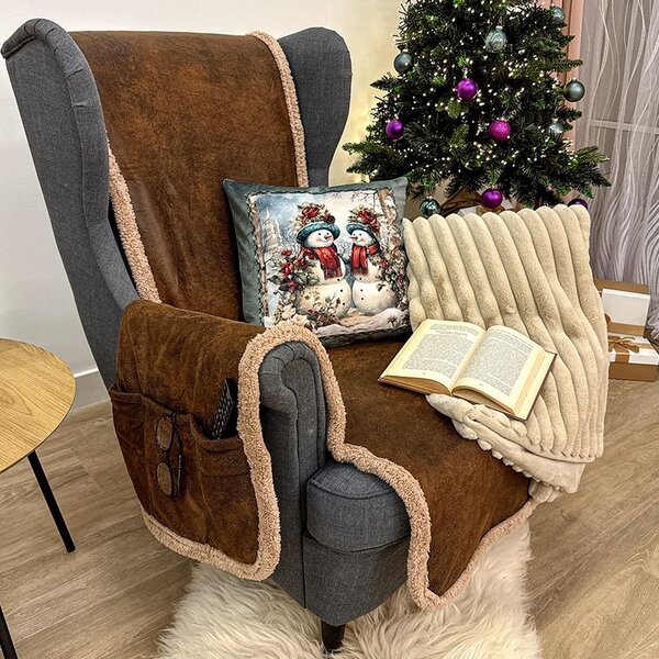 Luxusné prikrývky s BARANČEKOM kreslo - sedák 57 cm