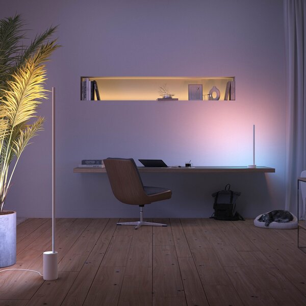Stojacie Lampa Philips Hue, Philips Hue Gradient Signe, stmievateľné, Biela, Obývacia izba, Kov