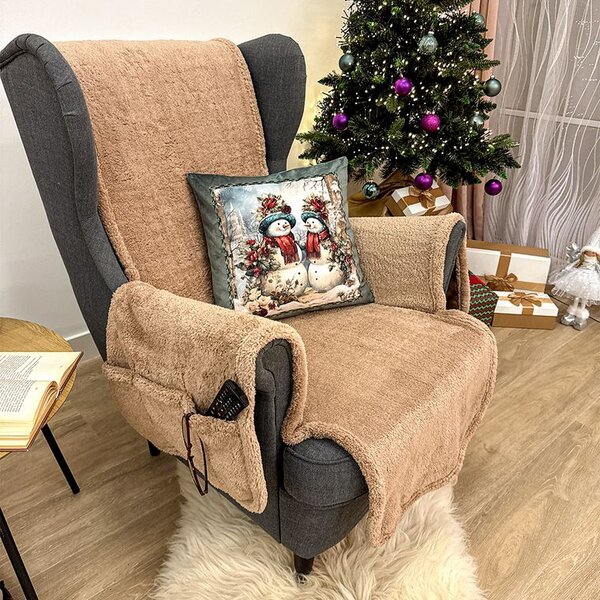 Luxusné prikrývky s BARANČEKOM kreslo - sedák 57 cm