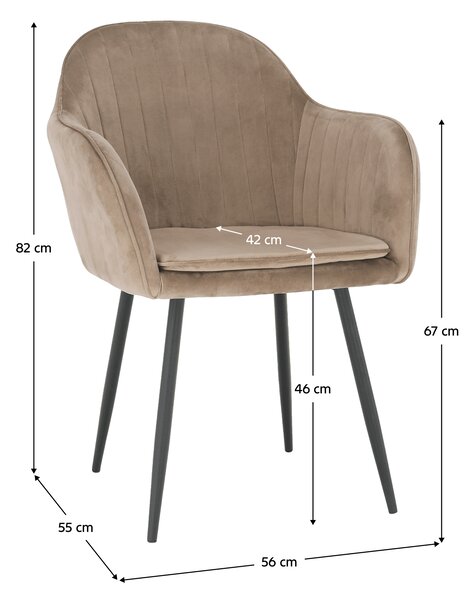 KONDELA Dizajnové kreslo, sivohnedá Taupe Velvet látka, ZIRKON