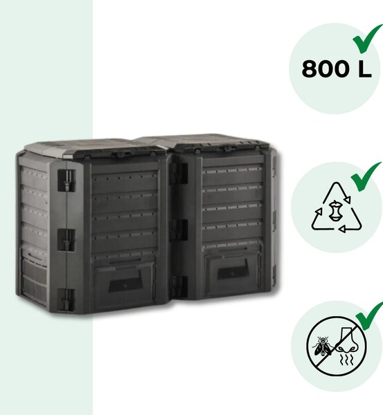 Záhradný kompostér COMPOGREEN, 800l, čierna Prosperplast