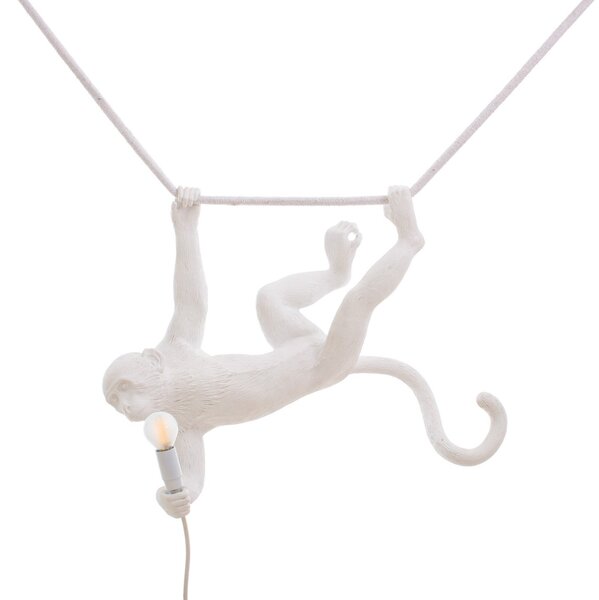 Stolové Lampa SELETTI, Monkey Lamp, Biela, Obývacia izba, Plast, Dizajnový