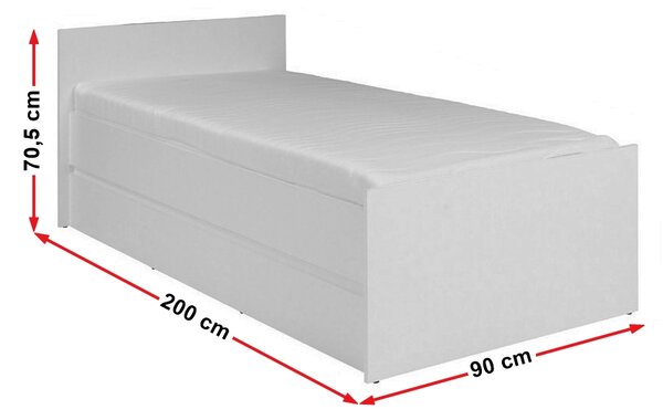 NovýNábytok.sk Jednolôžková posteľ 90 cm Cortez C 15 (dub riviera) (s roštom). Akcia -15%. Vlastná spoľahlivá doprava až k Vám domov. 1004887