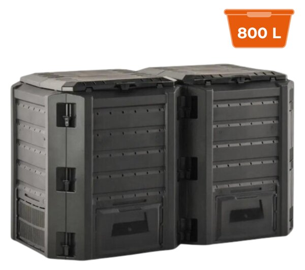 Záhradný kompostér COMPOGREEN, 800l, čierna Prosperplast