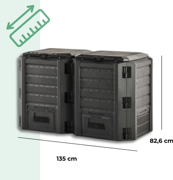 Záhradný kompostér COMPOGREEN, 800l, čierna Prosperplast