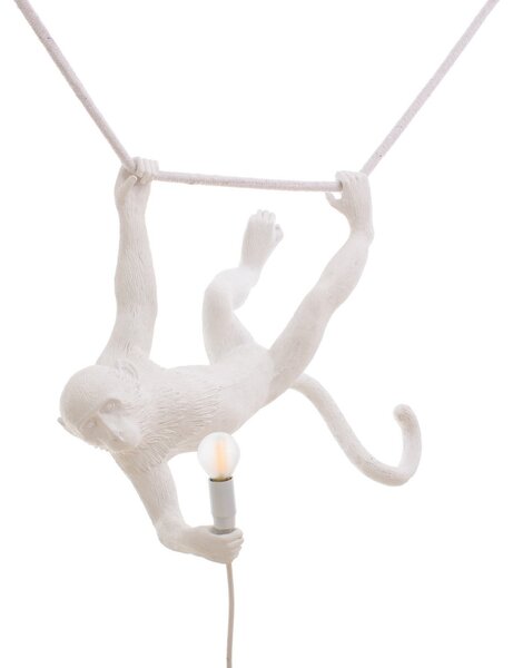 Stolové Lampa SELETTI, Monkey Lamp, Biela, Obývacia izba, Plast, Dizajnový