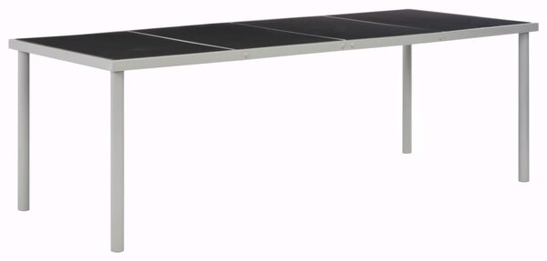 Záhradný stôl, čierny 220x90x74,5 cm, oceľ