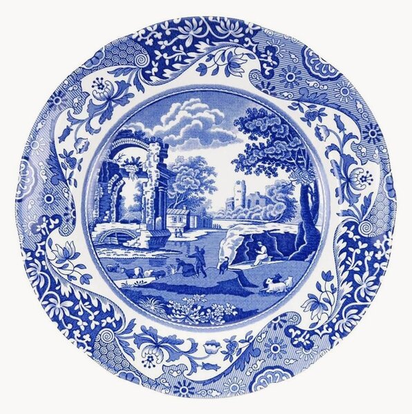 Porcelánové raňajkové taniere Blue Italian, 4 ks