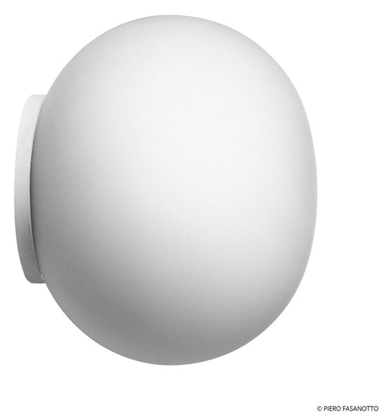 Nástenné Svietidlo FLOS, Mini Glo-Ball, stmievateľné, Biela, Obývacia izba, Sklo, Dizajnový
