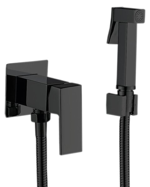 Bidetová batéria MIXXUS PREMIUM KUBUS 002 (INNER) v čiernej farbe, vrátane bidetovej spršky
