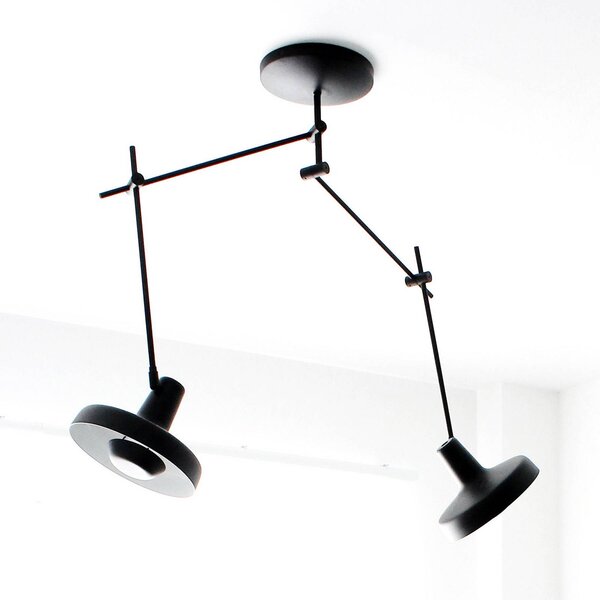 Stropné Lampa GRUPA, Arigato, stmievateľné, Čierna, Pracovňa, Kov