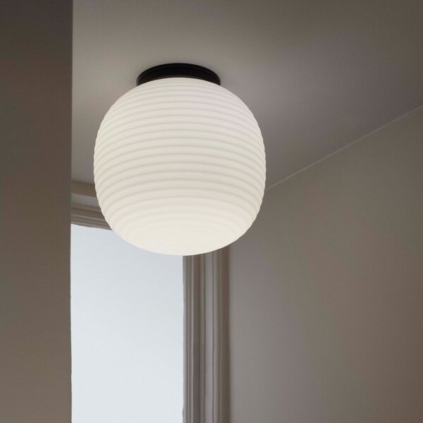 Stropné Lampa New Works, Lantern Medium, stmievateľné, Biela, Obývacia izba, Sklo, Dizajnový