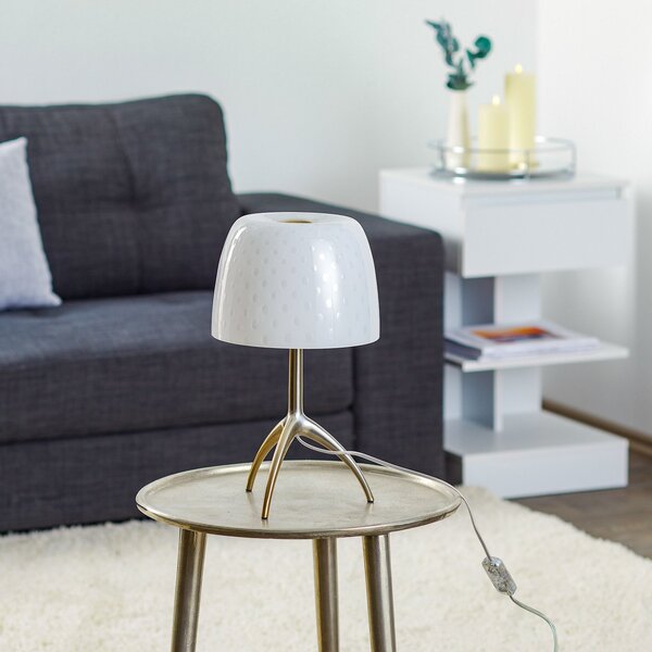 Stolové Lampa Foscarini, Lumiere, Biela, Obývacia izba, Sklo, Dizajnový