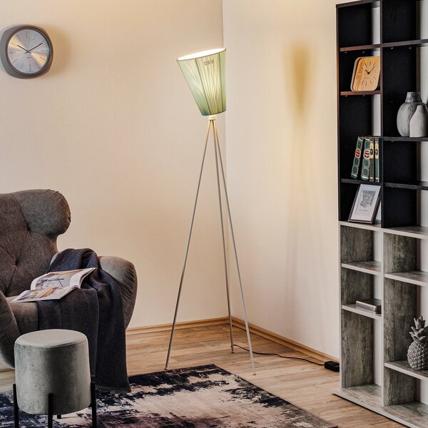 Stojacie Lampa Northern, Oslo Wood, stmievateľné, Biela, Obývacia izba, Tkanina / Textil, Dizajnový