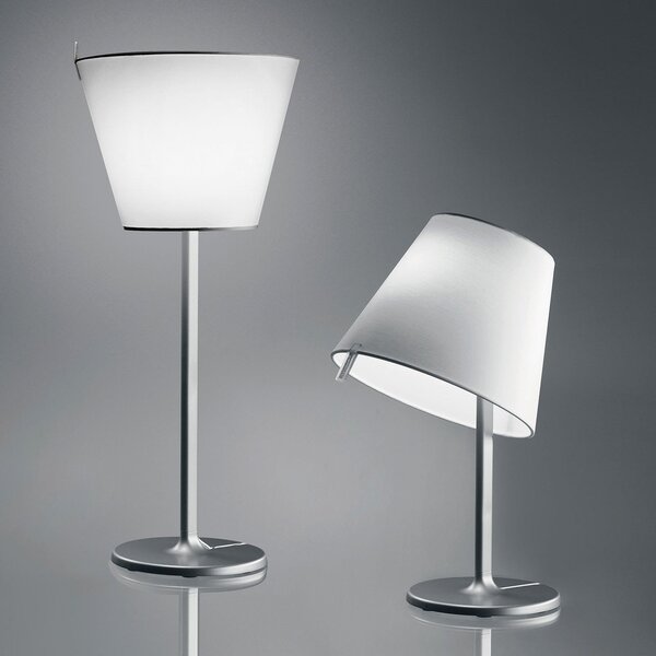 Stolové Lampa Artemide, Melampo, Sivá, Obývacia izba, Tkanina / Textil, Dizajnový