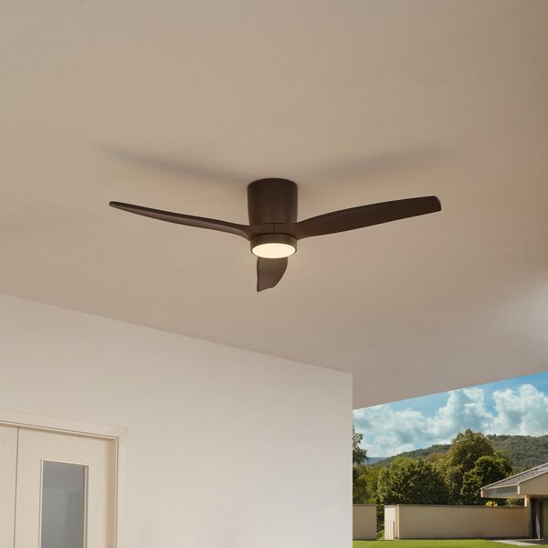 Sorin LED Vonkajší stropný ventilátor Čierny - Lucande Lucande, Sorin, Čierna, Obývacia izba, Kov, Moderný