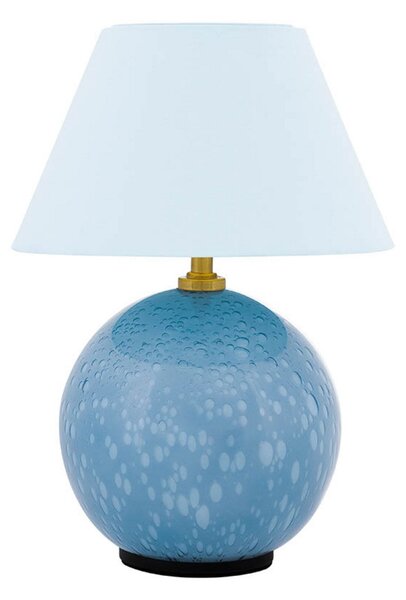 Stolové Lampa Globen Lighting, IRIS, stmievateľné, Modrá, Obývacia izba, Sklo, Vintage