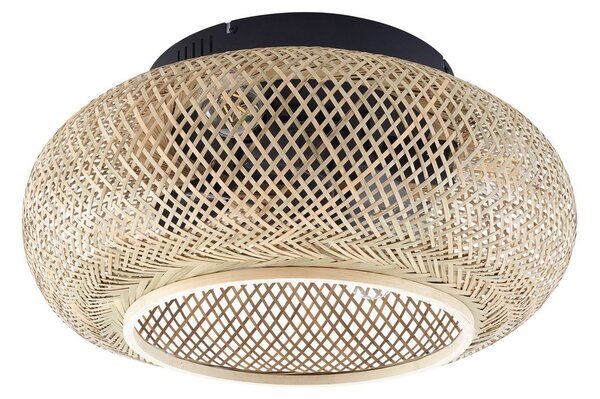 Cordie stropný ventilátor s osvetlením Ø 53 cm tichý DC - Lucande Lucande, Cordie, stmievateľné, Drevo, Obývacia izba, Bambus, Rustikálny