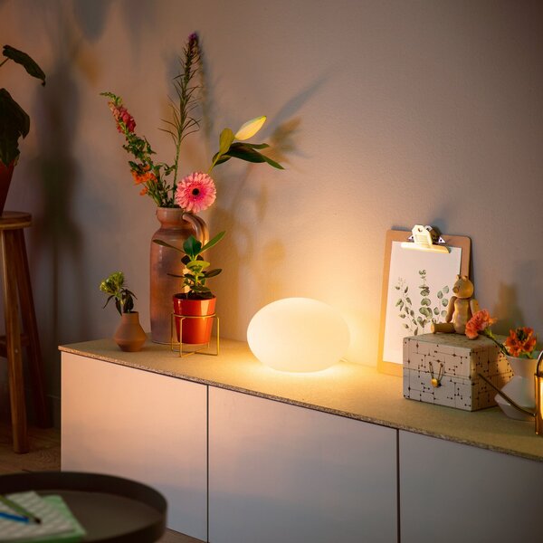 Stolové Lampa Philips Hue, Philips Hue, stmievateľné, Biela, Obývacia izba, Sklo, Moderný
