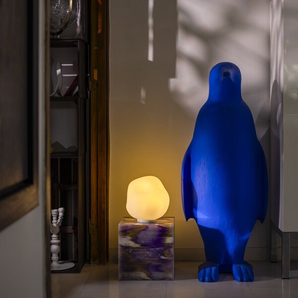 Stolové Lampa Foscarini, Hoba Media, Biela, Obývacia izba, Sklo, Dizajnový