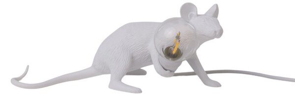 Stolové Lampa SELETTI, Mouse Lamp Valentine, Biela, Obývacia izba, Plast, Dizajnový