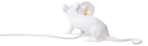 Stolové Lampa SELETTI, Mouse Lamp Valentine, Biela, Obývacia izba, Plast, Dizajnový
