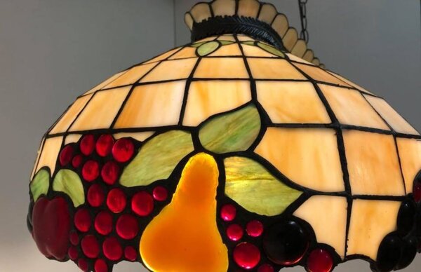 Závesné svietidlo Tiffany Fruits - 94 * 41 * 115 cm 3x E27 / Max 60W - Clayre & Eef