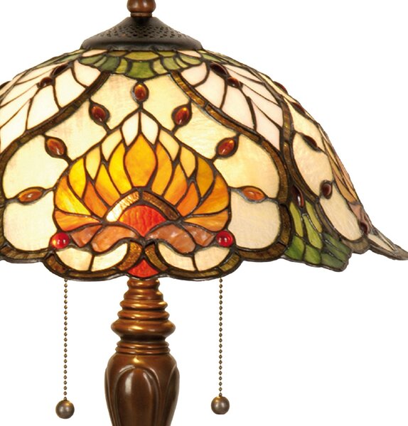 Stolná lampa Tiffany Yellow Garden - Ø 40*50 cm 2x E27 - Clayre & Eef