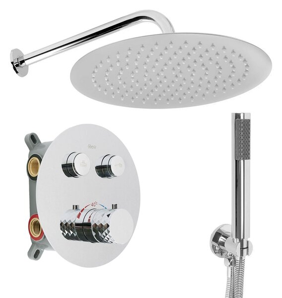 Rea Lungo Diamond, podomietková sprchová súprava s termostatickou batériou + BOX, REA-P6967