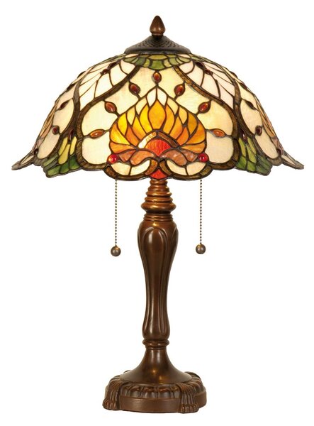 Stolná lampa Tiffany Yellow Garden - Ø 40*50 cm 2x E27 - Clayre & Eef