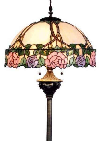Stojaca lampa Tiffany - Ø 50 * 164 cm 3x E27 / Max 60W - Clayre & Eef