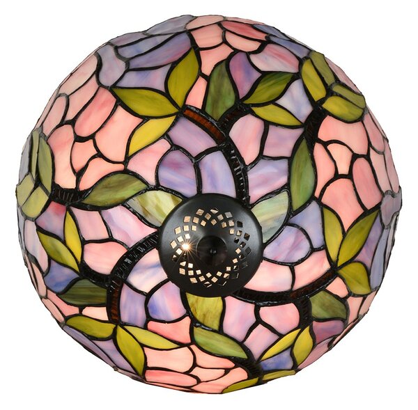Ružová stolná lampa Tiffany LIlla - Ø 30*50 cm E27/max 1*60W - Clayre & Eef