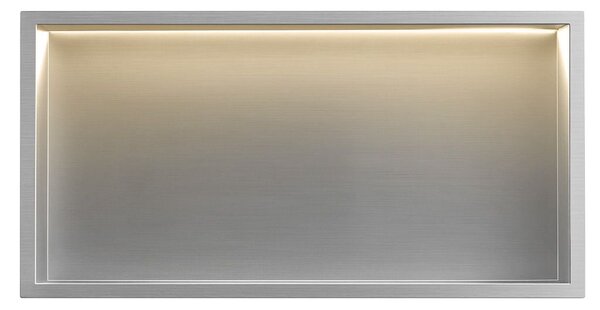 VSTAVANÁ KÚPEĽŇOVÁ POLICA LED 30x60 steel brush