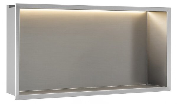 VSTAVANÁ KÚPEĽŇOVÁ POLICA LED 30x60 steel brush